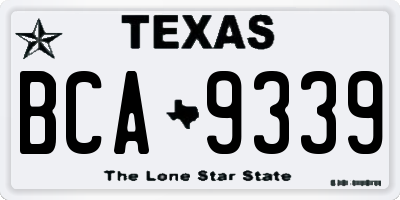 TX license plate BCA9339