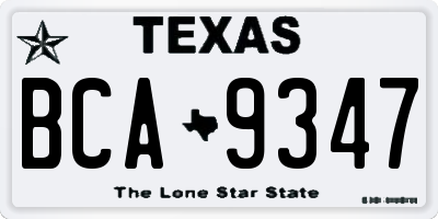 TX license plate BCA9347