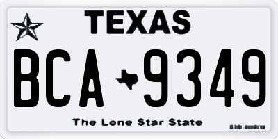 TX license plate BCA9349