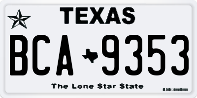 TX license plate BCA9353