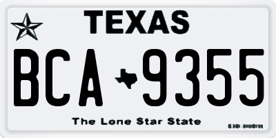 TX license plate BCA9355
