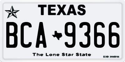 TX license plate BCA9366