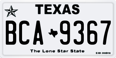TX license plate BCA9367