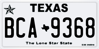 TX license plate BCA9368