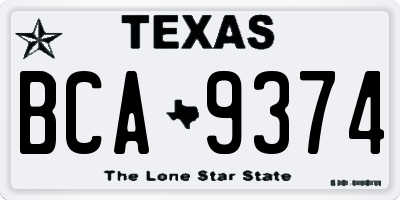 TX license plate BCA9374