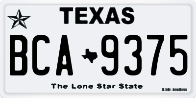 TX license plate BCA9375