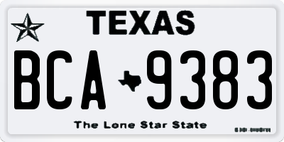 TX license plate BCA9383