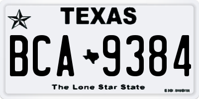 TX license plate BCA9384