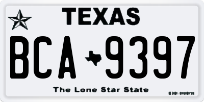 TX license plate BCA9397