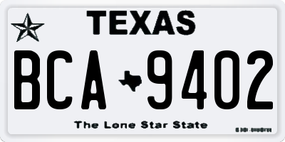 TX license plate BCA9402