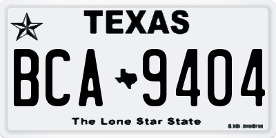 TX license plate BCA9404