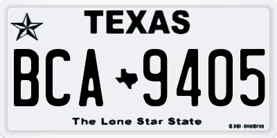 TX license plate BCA9405