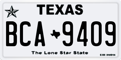 TX license plate BCA9409