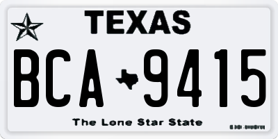 TX license plate BCA9415