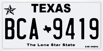 TX license plate BCA9419