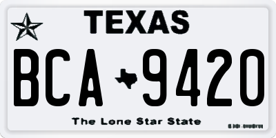 TX license plate BCA9420