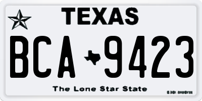 TX license plate BCA9423