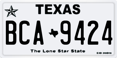 TX license plate BCA9424
