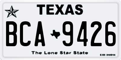TX license plate BCA9426