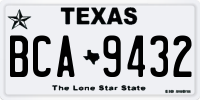 TX license plate BCA9432
