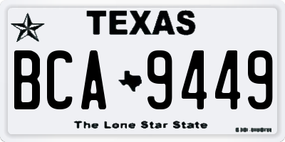 TX license plate BCA9449