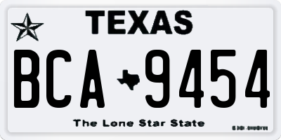 TX license plate BCA9454