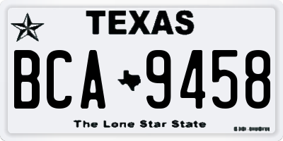 TX license plate BCA9458