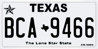 TX license plate BCA9466