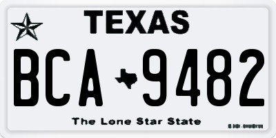 TX license plate BCA9482