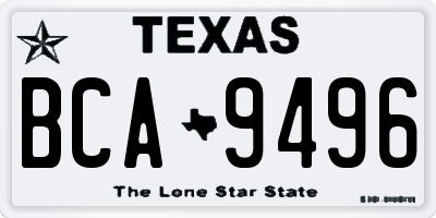 TX license plate BCA9496