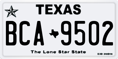 TX license plate BCA9502