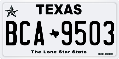 TX license plate BCA9503