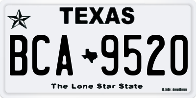 TX license plate BCA9520