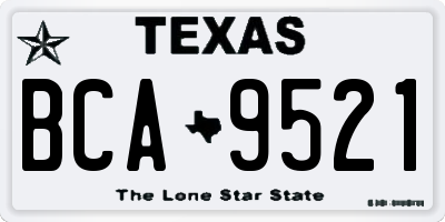 TX license plate BCA9521