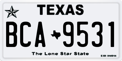 TX license plate BCA9531
