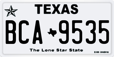 TX license plate BCA9535