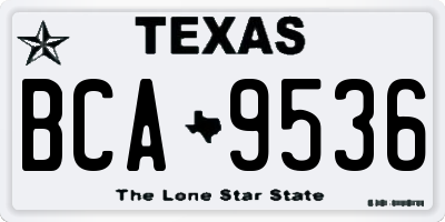 TX license plate BCA9536