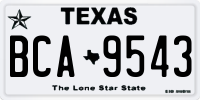 TX license plate BCA9543