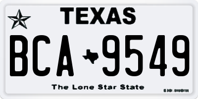 TX license plate BCA9549