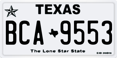 TX license plate BCA9553