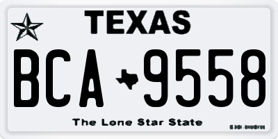 TX license plate BCA9558