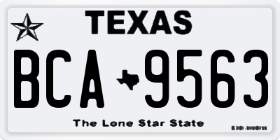 TX license plate BCA9563