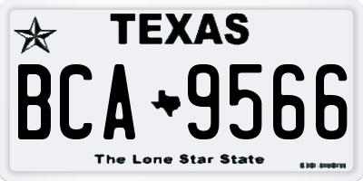 TX license plate BCA9566