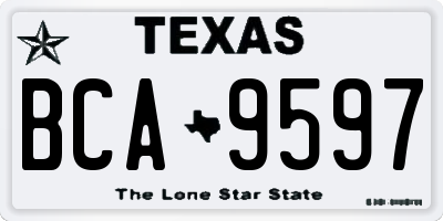 TX license plate BCA9597