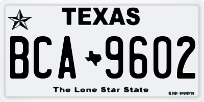 TX license plate BCA9602