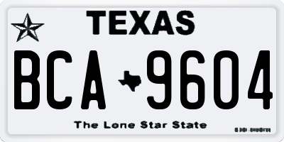 TX license plate BCA9604