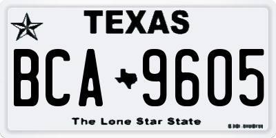 TX license plate BCA9605