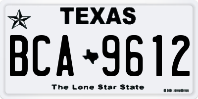 TX license plate BCA9612