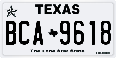 TX license plate BCA9618