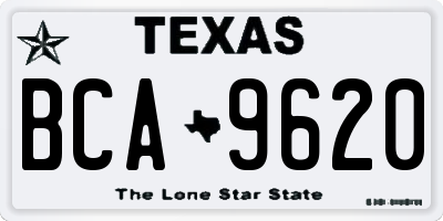 TX license plate BCA9620